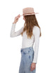 Tahari Women's Packable Diamond Patterned Fabric Panama Hat