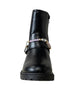 bebe Girl's Black Boot with Beaded Bracelet and Heart Rivet