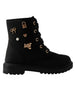 bebe Girl's Toddler Lace-Up Boot with Decorative Charms