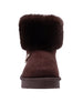 bebe Girls' Cozy Boot with Faux Fur Cuff and Rhinestone Logo