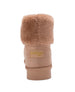 bebe Girls' Cozy Boot with Faux Fur Cuff and Rhinestone Logo
