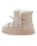 bebe Girls' Cozy Winter Boot with Lace-Up Design and Bebe Logo Charm