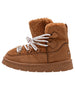 bebe Girls' Cozy Winter Boot with Lace-Up Design and Bebe Logo Charm