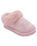 bebe Girls' Winter Slide Slippers with Faux Fur Lining and Rhinestone Bebe Logo