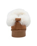 bebe Girls' Winter Slide Slippers with Faux Fur Lining and Rhinestone Bebe Logo
