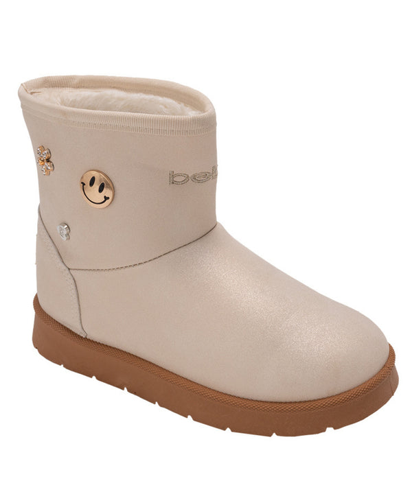 bebe Girls' Cozy Winter Boot with Embroidered Logo and Fun Charm Details