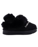 bebe Girls' Cozy Boot Slippers with Faux Fur Trim and Rhinestone Logo