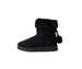 bebe Girls Cozy Ankle Boots With Bow and Pom Faux Fur Lined
