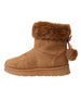 bebe Girls Cozy Ankle Boots With Bow and Pom Faux Fur Lined