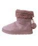 bebe Girls Cozy Ankle Boots With Bow and Pom Faux Fur Lined