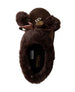 bebe Girl's Cozy Faux Fur Boot Slide with Pom Bow