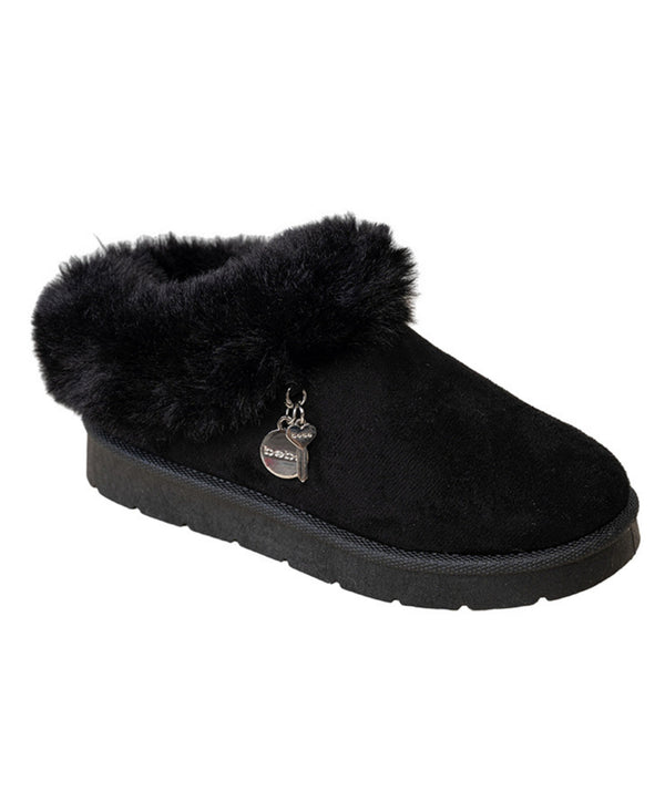 bebe Girl's Cozy Faux Fur Boot Slide Slipper