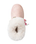 bebe Girl's Cozy Faux Fur Boot Slide with Hiker Lace and Charm Details