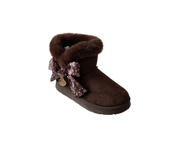 bebe Girl's Cozy Boot with Bandana Bow and Hanging Charms