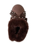 bebe Girl's Cozy Clog with Pearl Bow Slipper