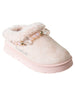 bebe Girl's Cozy Boot Slide with Beaded Bracelet and Rhinestone Detail