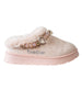 bebe Girl's Cozy Boot Slide with Beaded Bracelet and Rhinestone Detail