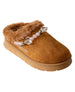 bebe Girl's Cozy Boot Slide with Beaded Bracelet and Rhinestone Detail