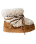 bebe Girl's Hybrid Faux Fur Boot with Lurex Lace and Charms