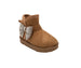 bebe Toddler Girl's Winter Boots – Cozy Microsuede Boots with Rhinestone Bow, Fashion Boots for Toddlers, Slip-On Cold Weather Boots