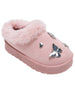 bebe Toddler Girls’ Winter Slide with Faux Fur Lining and Metal Ornament Details – Cozy Indoor Outdoor Footwear
