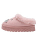 bebe Toddler Girls’ Winter Slide with Faux Fur Lining and Metal Ornament Details – Cozy Indoor Outdoor Footwear