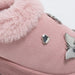 bebe Toddler Girls’ Winter Slide with Faux Fur Lining and Metal Ornament Details – Cozy Indoor Outdoor Footwear