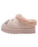 bebe Toddler Girls’ Winter Slide with Faux Fur Lining and Metal Ornament Details – Cozy Indoor Outdoor Footwear