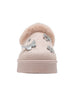 bebe Toddler Girls’ Winter Slide with Faux Fur Lining and Metal Ornament Details – Cozy Indoor Outdoor Footwear