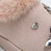 bebe Toddler Girls’ Winter Slide with Faux Fur Lining and Metal Ornament Details – Cozy Indoor Outdoor Footwear