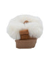 bebe Toddler Girls’ Winter Slide with Faux Fur Lining, Rhinestone Bebe Logo and Memory Foam Sock
