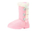 bebe Girl's Winter Boots Fur Boot Cuffs Sherpa Lined Shearling Microsuede Boots - Warm Boots For Toddler, Pink Multi