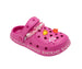 bebe Girl's Lightweight EVA Clog with Chain with Logo Grosgrain Ribbon and Charms