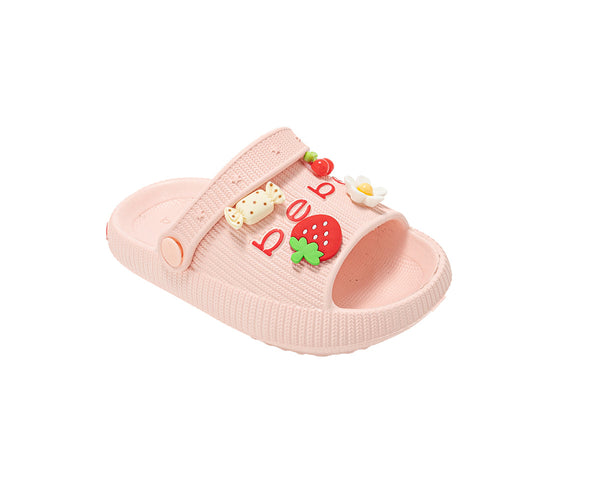 bebe Toddler Girl's Lightweight EVA Slide with Charms