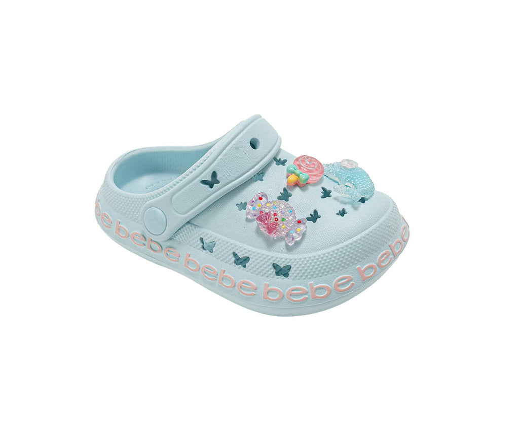 bebe Toddler Girl's Lightweight EVA Clogs - Slip - On Comfy Shoes with Charms