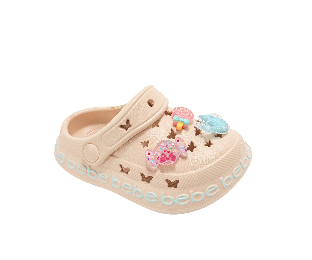 bebe Toddler Girl's Lightweight EVA Clogs - Slip - On Comfy Shoes with Charms
