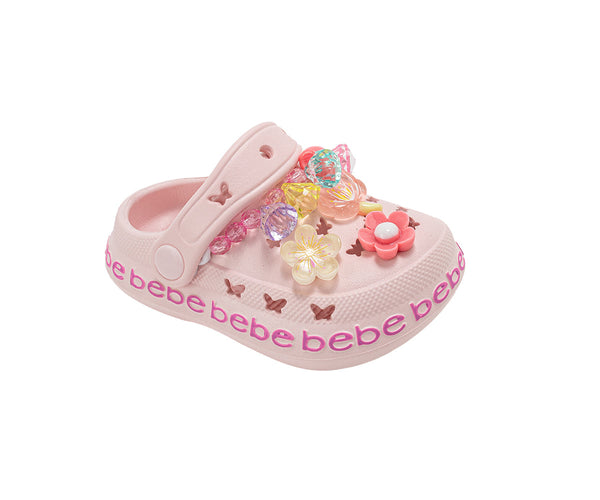 bebe Toddler Girl's EVA Clogs - Lightweight and Comfortable, featuring Sparkling Gems and Charms