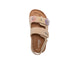 bebe Girl's Footbed Slide Sandals - Sparkle Finish with Glitter Flower Detail