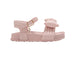 bebe Girl's Footbed Sandals - Lightweight Comfort & Adjustable Strap with Puffy Bow Detail