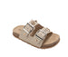 bebe Girl's Footbed Sandals - Lightweight with Secure Buckles and Multi-Charm Details