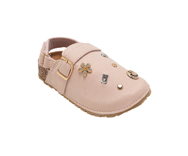 bebe Toddler Girls' Clogs – Slip-On Clog Sandals with Buckle Strap, Comfortable Slingback Shoes for Girls