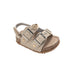 bebe Toddler Girl's Footbed Sandals & Comfortable Slip-On Summer Shoes with Buckles and Multi Charms