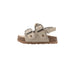 bebe Toddler Girl's Footbed Sandals & Comfortable Slip-On Summer Shoes with Buckles and Multi Charms