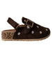 bebe Toddler Girl's Flower Embroidery Buckle Footbed Sandal
