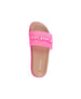 bebe Women's Sandal with Translucent Upper and Rubber Logo Patch
