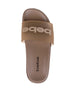 bebe Women's Sandal with Translucent Upper and Rubber Logo Patch