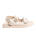 bebe Women's Sandal with Rhinestone Rope Binding and bebe Logo Rivet Detail