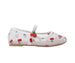 bebe Girl's Mesh Ballet Mary Jane Shoes - Comfortable Dress Flats with Embroidered Cherry Accents