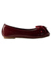 bebe Girls' Patent Ballet Flats with Velvet Bow Accent and Charm Detail