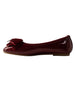 bebe Girls' Patent Ballet Flats with Velvet Bow Accent and Charm Detail
